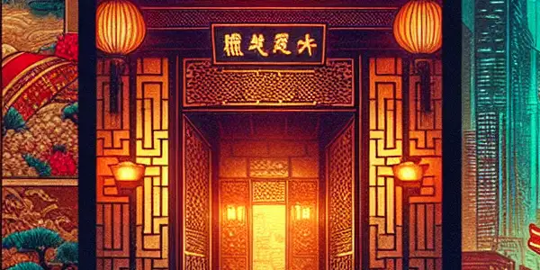 A triptych depicting sensuality across ancient China, modern Japan, and vintage Western adult film aesthetics.